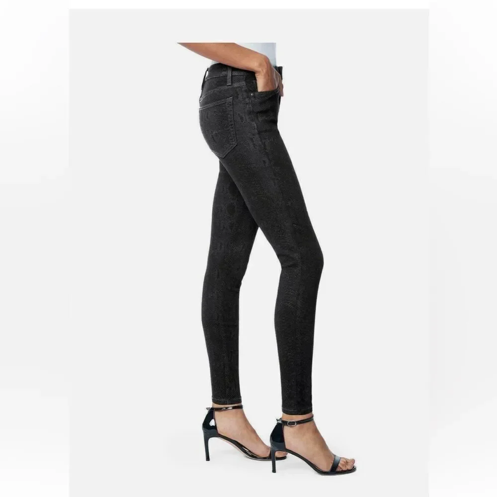 The Icon Mid rise skinny ankle size 28 Joe's Jeans Charlie Black Snake Print